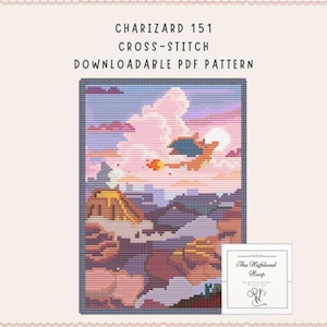 Charizard 151 Cross-Stitch Pattern Downloadable PDF