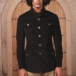 Black Corduroy Hunting Jacket | Vintage Outdoor Style | Rugged Fall Jacket | Jacket For Men's | Corduroy Blazer Classic Bomber Jacket