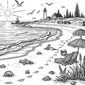 Ocean Coloring Pages for Kids & Adults – Printable Sea Life, Beach, and Underwater Animals PDF