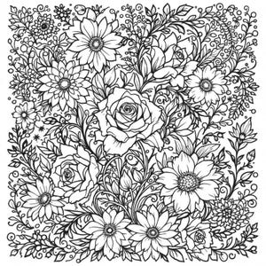 Zen Floral Coloring Page – Printable Calming Art for Mindfulness & Relaxation