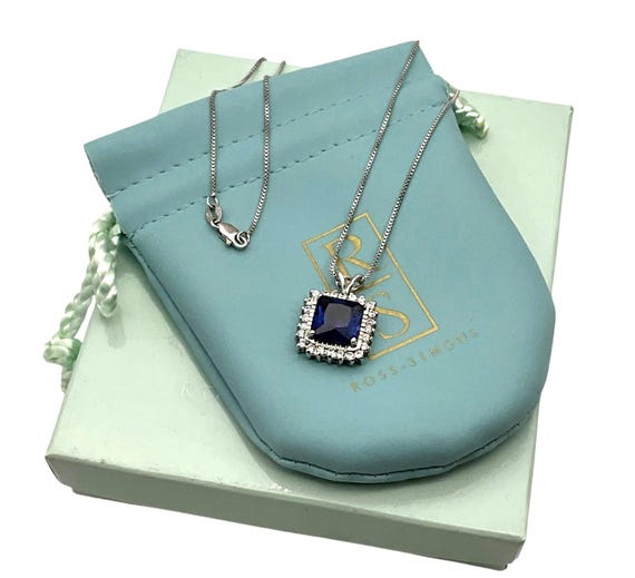 Vintage Ross Simon Sterling Silver Blue Topaz Necklace