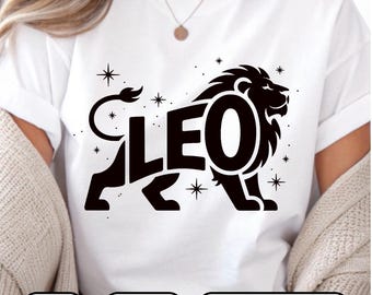 Leo Zodiac Lion SVG – Astrology Clipart, Celestial Design (Digital Download)