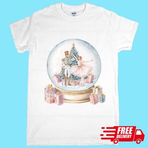 Nutcracker Snow Globe Shirt, Ballet Christmas T-Shirt, Ballerina Holiday Tee, Nutcracker Ballet Gift, Christmas Dance Shirt
