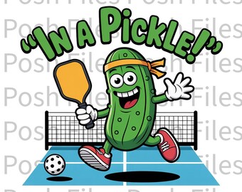 Funny Pickleball Design PNG – 'In a Pickle' T-Shirt Graphic (Digital Download)