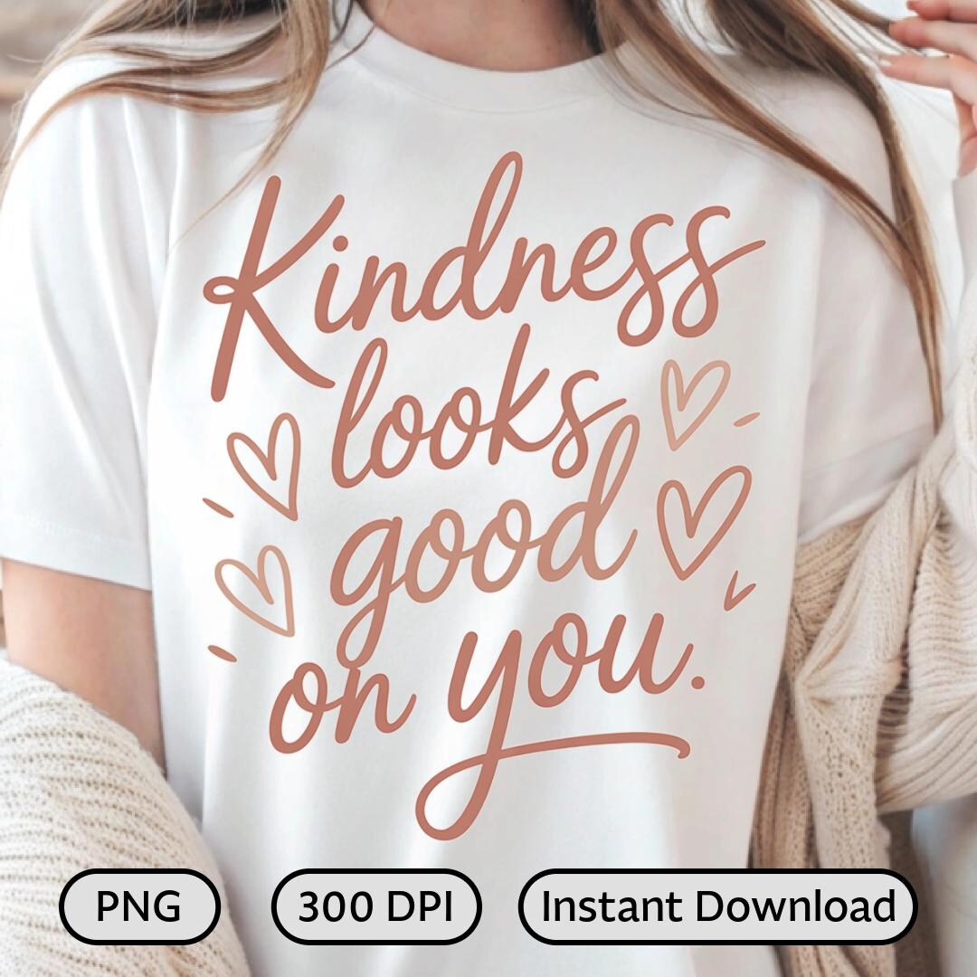 Kindness Looks Good on You PNG, Inspirational Quote Design (digital ...