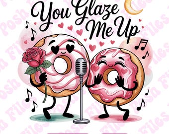 Valentine's Day Donut PNG Clipart, Funny Donut Shirt Design (Digital Download)