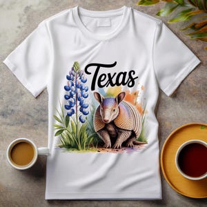 Aquarela Texas PNG – Flor do Estado Bluebonnet e Animal do Estado Longhorn | Download Digital 300 DPI | Uso Comercial Aprovado