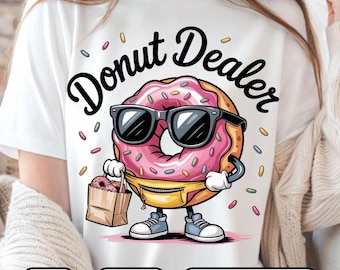 Donut Dealer Clipart PNG for T-Shirts (Digital Download)