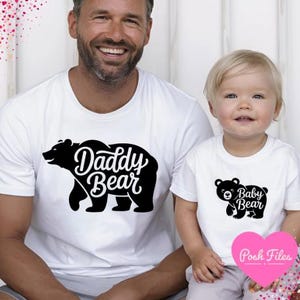 Papa ours et bébé ours png | Ensemble papa et moi ours, bébé ours papa, chemise fête des pères, chemises famille ours, cadeau nouveau papa, chemise papa