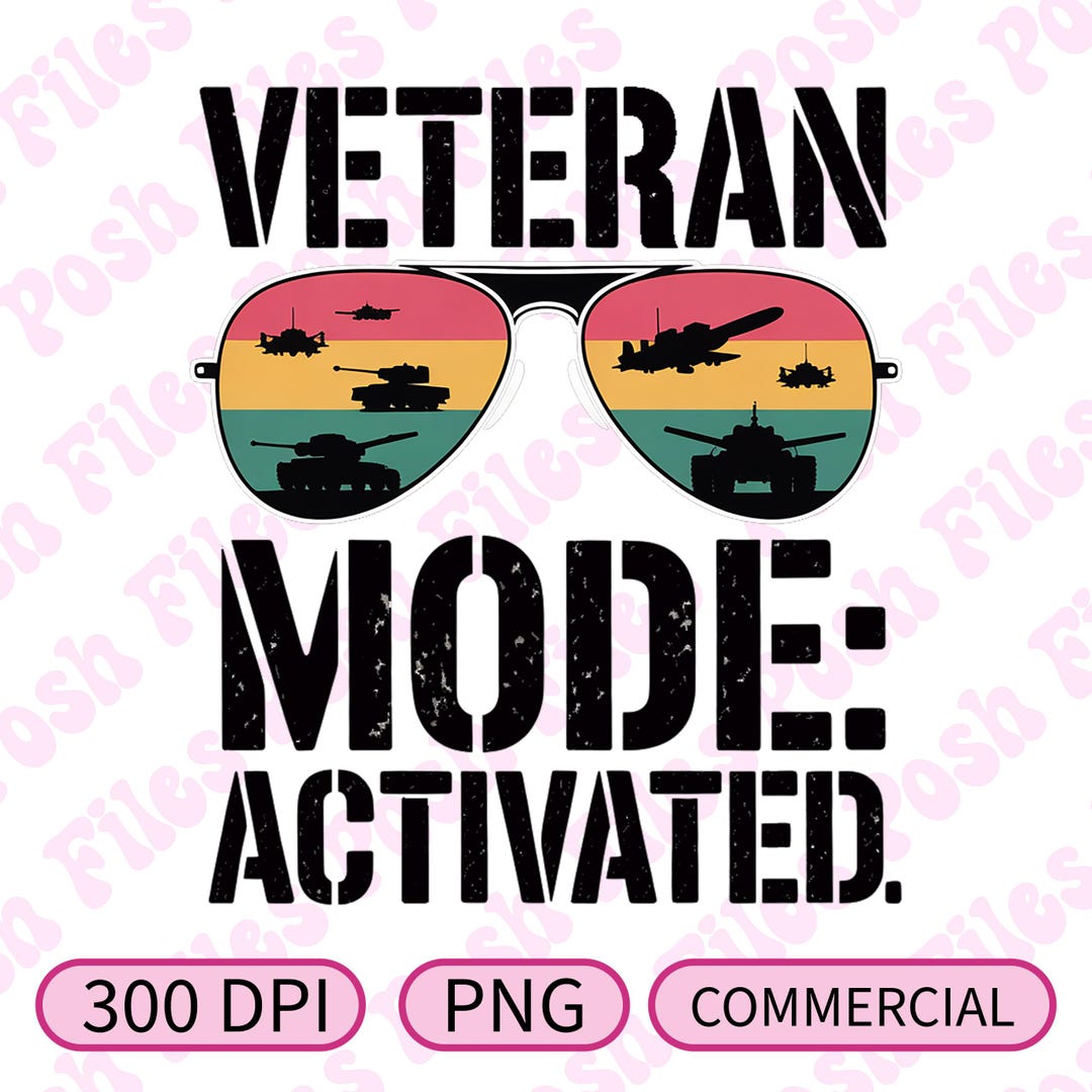 Veteran Mode Activated PNG Military Graphic With Aviator Glasses