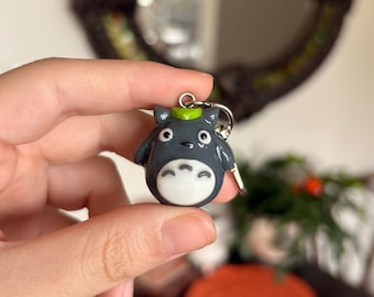 totoro handmade polymer clay keychain charm
