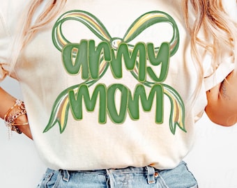 Coquette Army Mom PNG, Trendy Soldier Home Coming Sublimation, Proud Army Graduation Shirt, Military Appreciation, Military Mom
