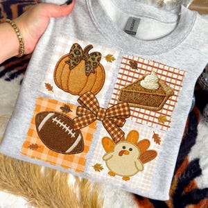 Coquette Thanksgiving PNG, Cute Thanksgiving Shirt, Cute Turkey PNG, Cozy Patchwork Fall Design,  Trending Girly Happy Thanksgiving Design