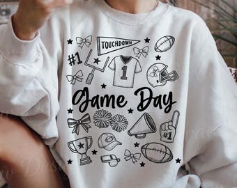 Coquette Football PNG, Girly Game Day Sublimation Design, Football Touchdown Season Shirt, Football Mom, Football Mama, Game day PNG