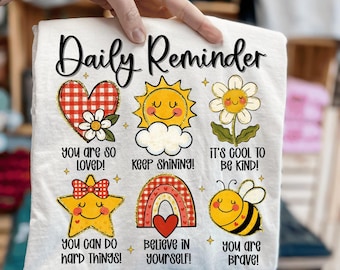 Daily Reminder PNG, Girly Glitter Coquette Mental Health Matters Shirt, Cute Preppy Happiness PNG, Positive Affirmation, Self Love, Be Kind