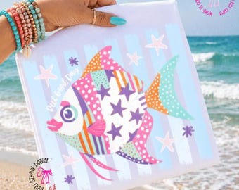 Angel Fish PNG, Dainty Striped Pastel Fish PNG, Boutique Reel Good Day png, Fish Beach Summer Lake DTF, Fish png, Girly Catch of The Day