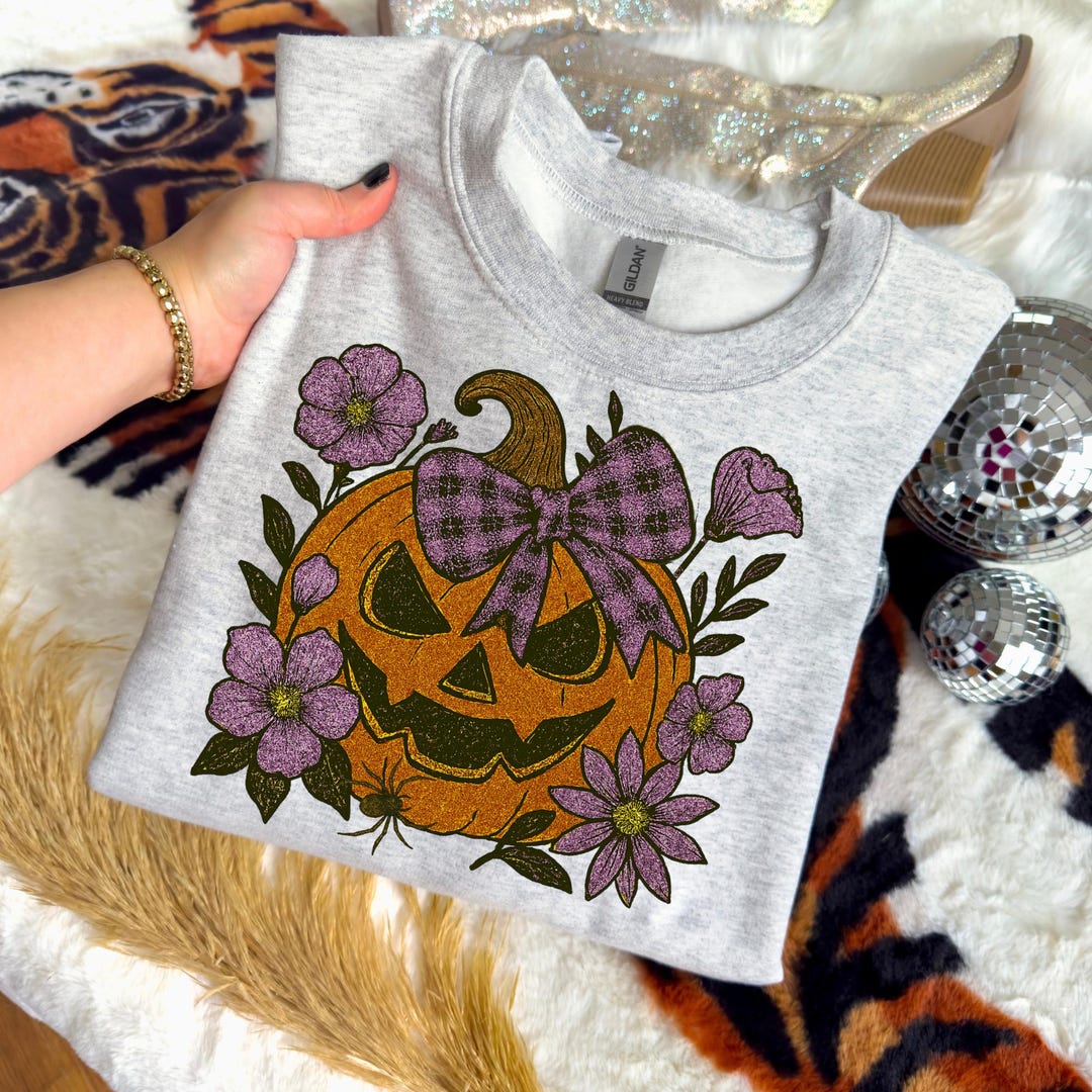 Jack O Lantern PNG, Girly Jack O Lantern Sublimation, Preppy Vintage ...