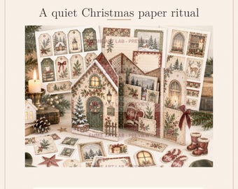 Christmas Mini Folio Kit | Winter Junk Journal Craft (Digital Download)
