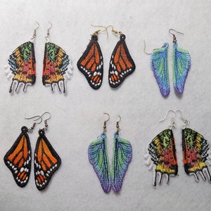 Embroidered "Wing" Earrings -- great Valentine's, Mother's Day & Birthday Gifts!