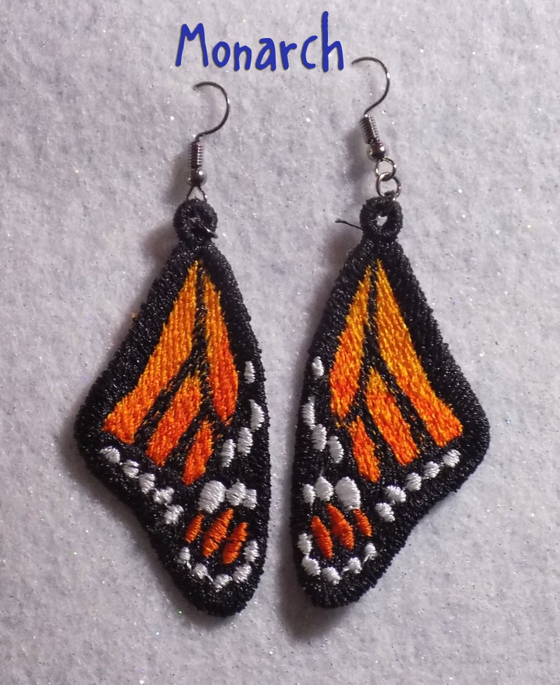 Embroidered Wing Earrings great Valentine's, Mother's Day & Birthday Gifts image 10