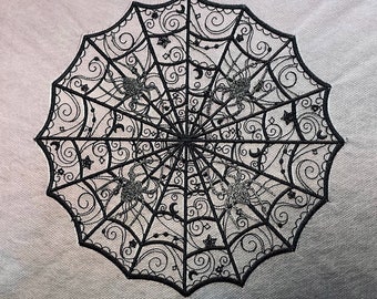 Intricate Spiderweb Doily (freestanding organza) or get it in a hoop (just add lights!)