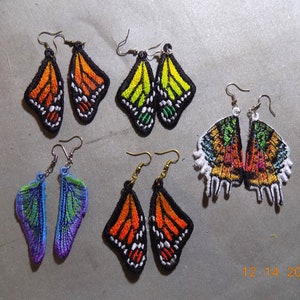 Embroidered Wing Earrings great Valentine's, Mother's Day & Birthday Gifts image 4