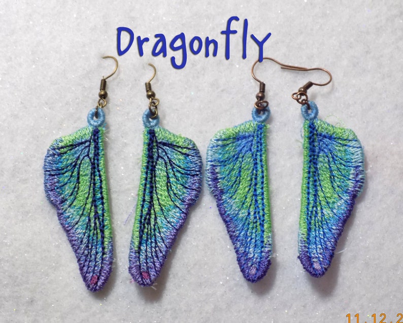 Embroidered Wing Earrings great Valentine's, Mother's Day & Birthday Gifts image 5