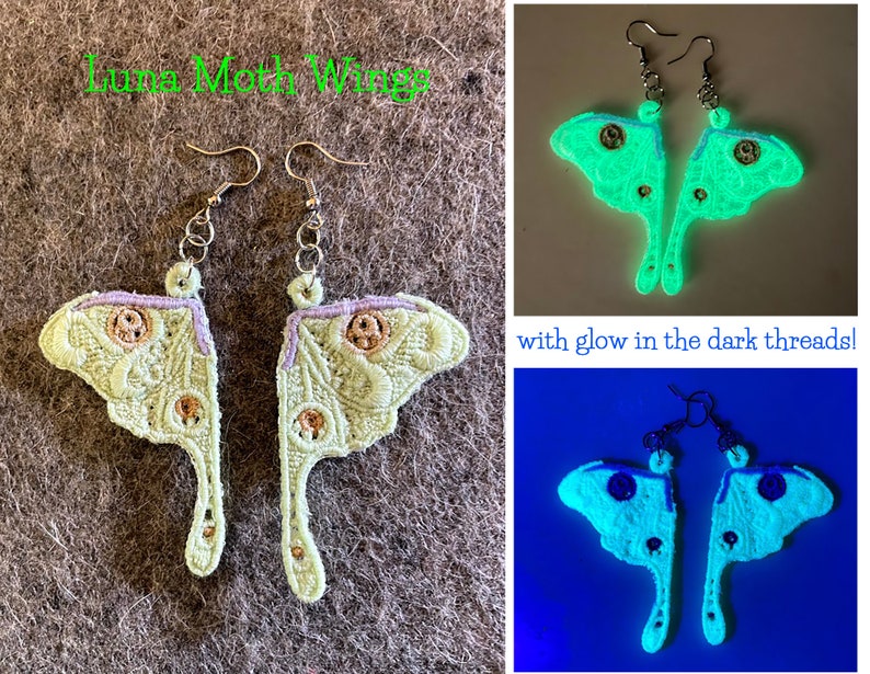 Embroidered Wing Earrings great Valentine's, Mother's Day & Birthday Gifts image 2