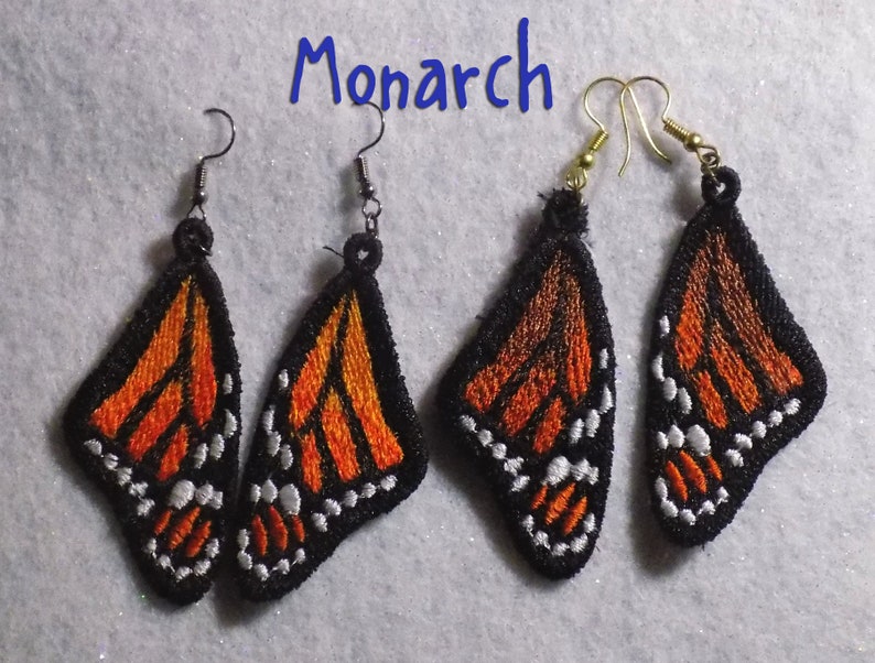 Embroidered Wing Earrings great Valentine's, Mother's Day & Birthday Gifts image 7