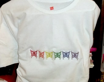 Rainbow Pride Shirt with Custom Embroidered Design