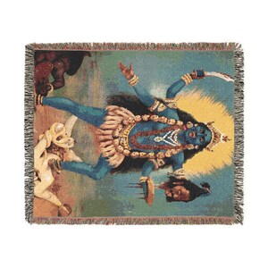 Kali-Wandteppich, Hindu-Göttin, Ravi Varma Press Chromolithografie Bild 4
