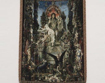 Geweven wandtapijt met Jupiter en Semele, Gustave Moreau 1895, symbolistisch schilderij.
