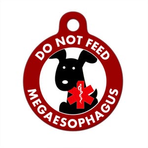 Medical ID Tag - Do Not Feed, Megaesophagus Black Dog