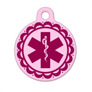 Medical ID Tag - Medical Alert Pink