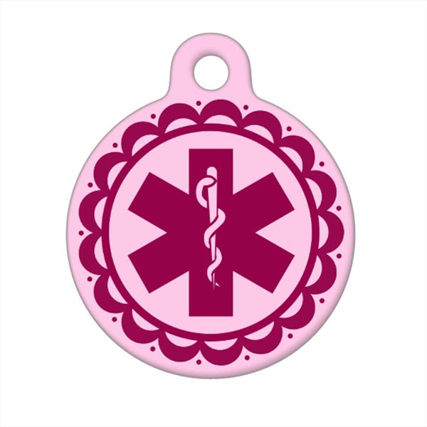 Medizinische Plakette - Medizinischer Alarm Pink