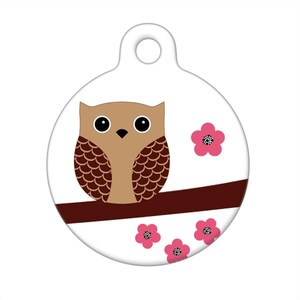 Pet ID Tag - Springtime Owl