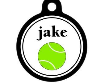 Pet ID Tag - Jake Tennis Ball Custom Name on Front