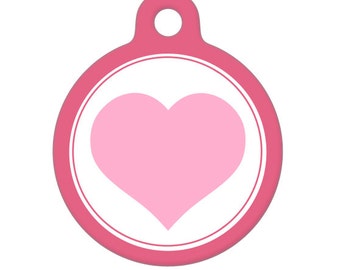 Pet ID Tag - Pink Heart