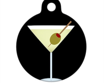 Puede incluir: Una ilustración en blanco y negro de una copa de martini con una aceituna verde en un palillo. La copa de martini está llena de un líquido amarillo claro.