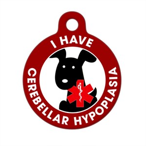 Medical ID Tag - I Have Cerebellar Hypoplasia Black Dog