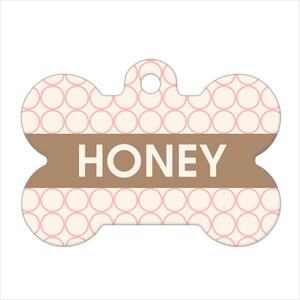 Pet ID Tag - Honey Custom Name on Front