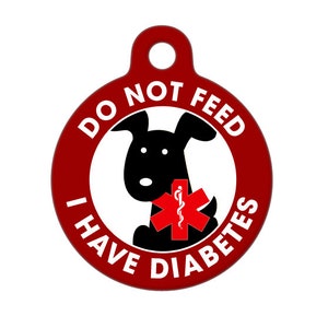 Medical ID Tag - Do Not Feed - I Have Diabetes Dog Medical Alert