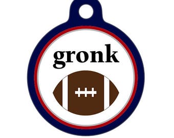 Pet ID Tag - Gronk Football Custom Name on Front