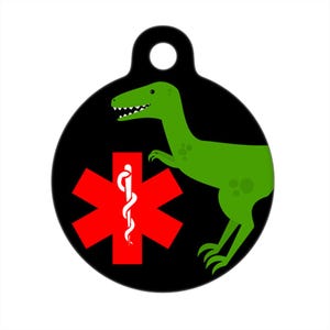 Medical Id Tag - Dino Raptor Medical Alert