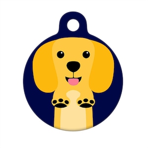 Pet ID Tag - Yellow Dachshund