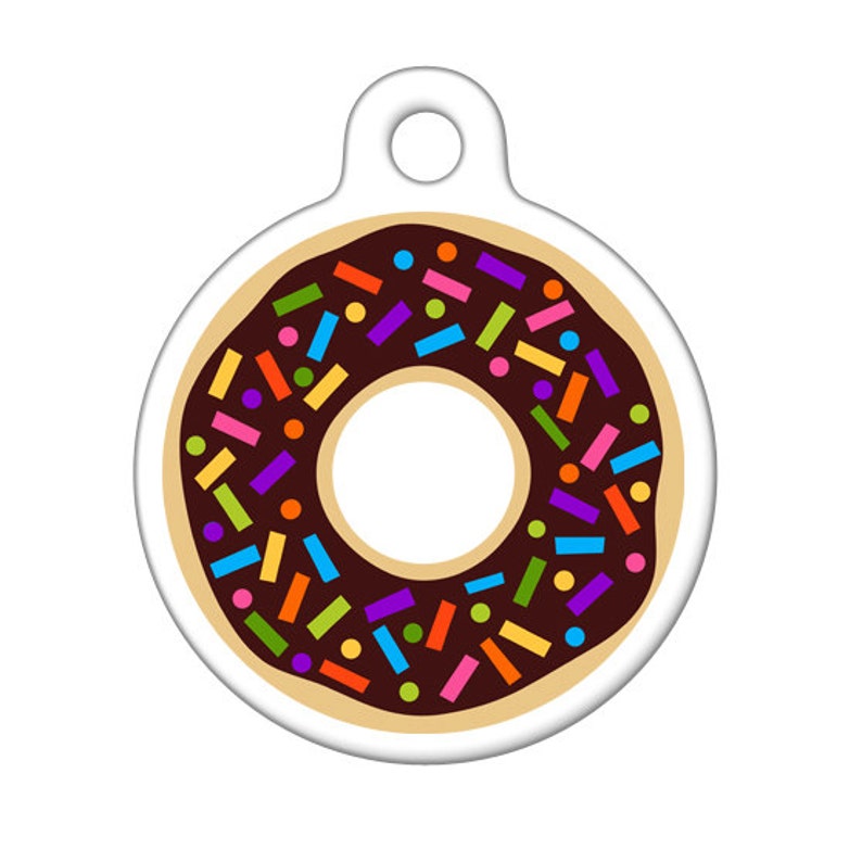 Pet ID Tag Chocolate Donut with Sprinkles image 1