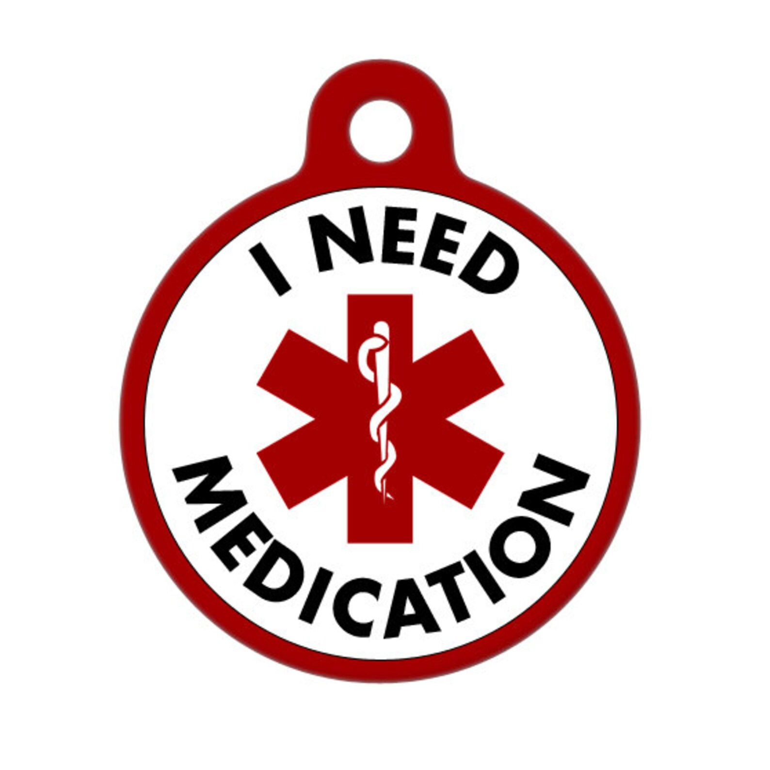 Medical ID Tag I Need Medication Medical Alert Etsy