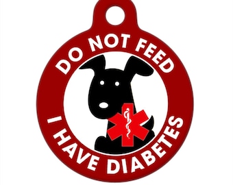 Medisch identiteitsbewijs - niet voeren - medische waarschuwing I Have Diabetes Dog