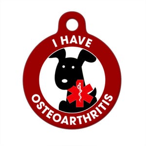 Medical ID Tag - I Have Osteoarthritis Blac Dog