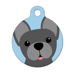 Pet ID Tag - French Bulldog Gray
